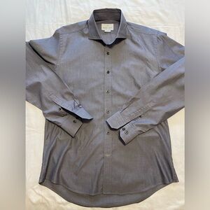 Men’s gray HUGH & CRYE Tall/Athletic long sleeve button up shirt 100% cotton
